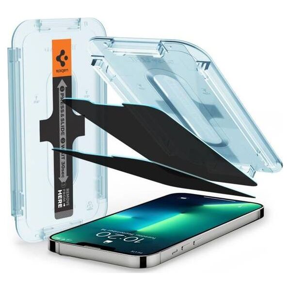 Spigen Szkło hartowane Spigen GLAS.tR ez Fit Apple iPhone 13/13 Pro Privacy [2 PACK]