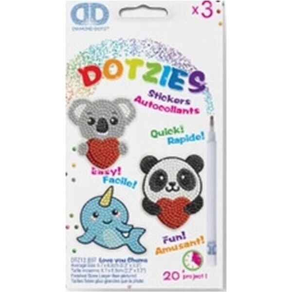 DIAMOND DOTZ DIAMOND DOTZ LOVE YOU CHUMS- 3PAK NAKLEJKI