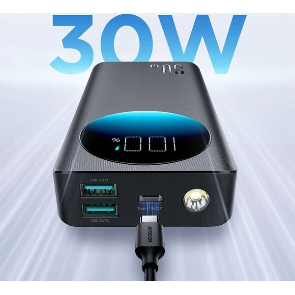 Powerbank Joyroom Joyroom JR-PBF02 30W 20000mAh + kabel USB-A - USB-C 0.25m czarny