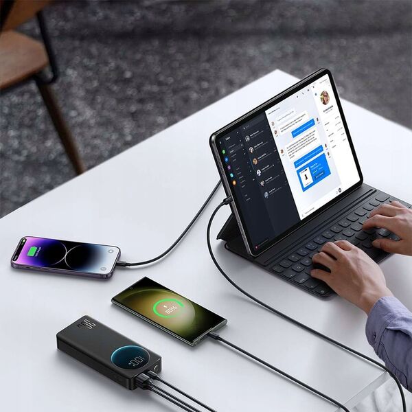 Powerbank Joyroom Joyroom JR-PBF02 30W 20000mAh + kabel USB-A - USB-C 0.25m czarny