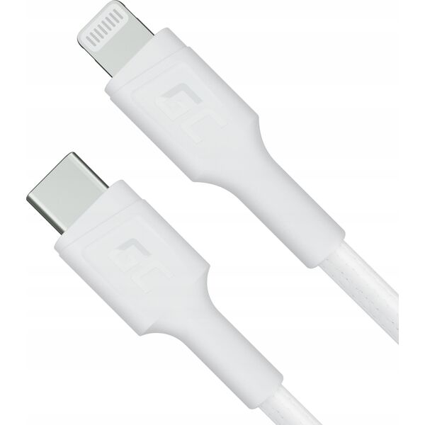 Kabel USB Green Cell Lightning - USB-C 1 m Czarny (KABGC07W)
