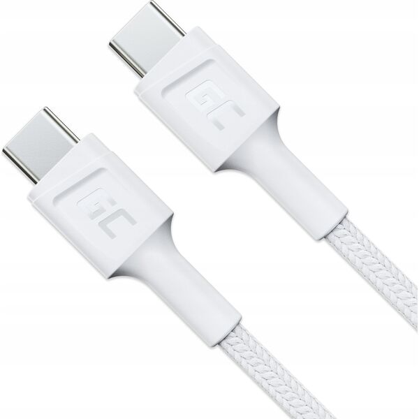 Kabel USB Green Cell USB-C - USB-C 0.3 m Biały (KABGC31W)