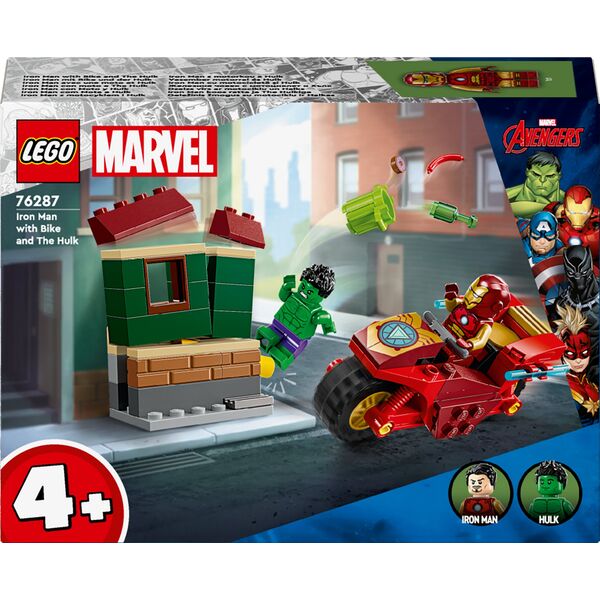 LEGO Super Heroes Marvel Iron Man z motocyklem i Hulk (76287)