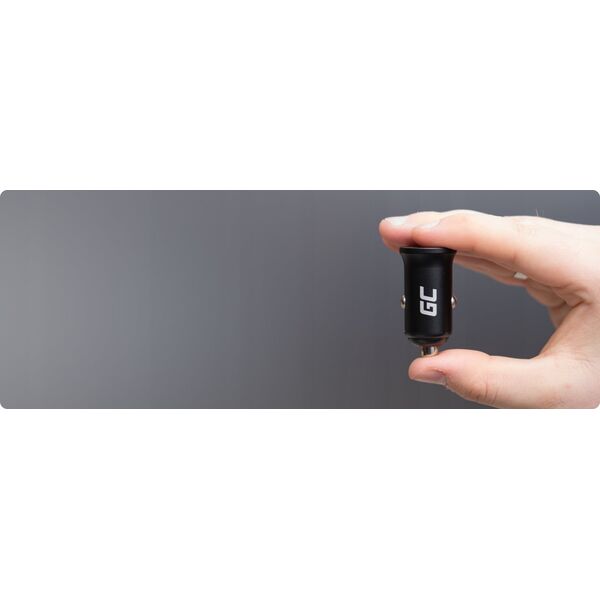 Ładowarka Green Cell Ładowarka samochodowa Green Cell PowerRide Nano 38W USB-C USB-A Power Delivery 3.0 z szybkim ładowaniem Ultra Charge