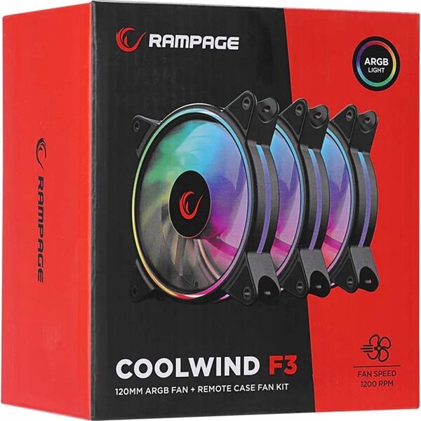 Chłodzenie CPU Rampage Rampage Coolwind F3 Chłodzenie procesora CPU 3 wentylatory 120mm ARGB + kontroler