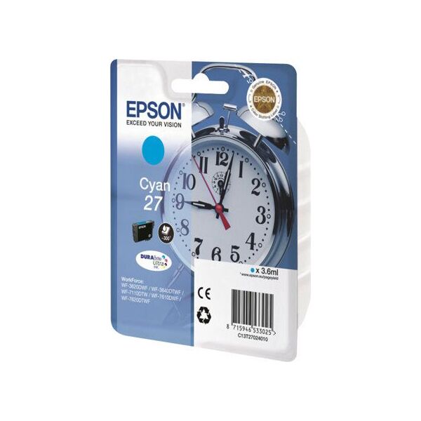 Tusz Epson Cyan 27 DURABrite Ultra Ink (C13T27024010)