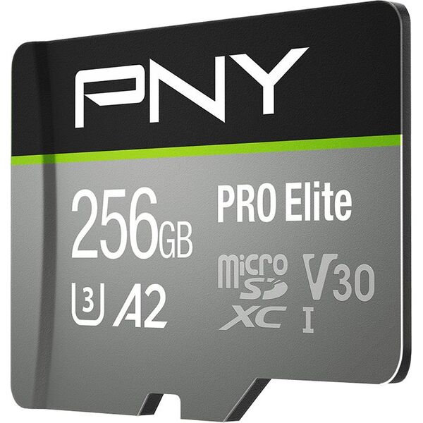 Karta PNY PRO Elite MicroSDXC 256 GB Class 10 UHS-I/U3 A2 V30 (P-SDU256V32100PRO-GE)