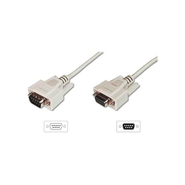 Digitus DB-9 - DB-9, 10m, Beżowy (AK-610203-100-E)
