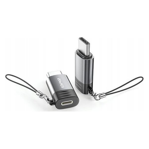Adapter USB Awei AWEI Adapter A12 Lightning/USB-C szare    /grey