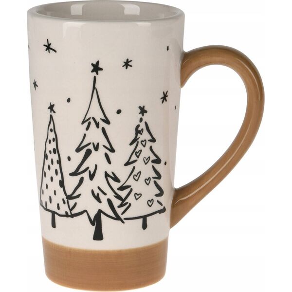 Home Styling Collection Duży zimowy kubek z motywem choinek, 520 ml