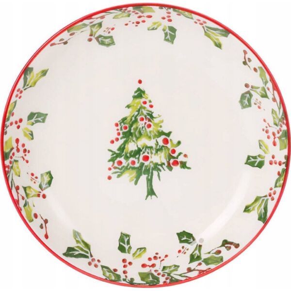 Home Styling Collection Świąteczny talerz głęboki z kamionki, Ø 21 cm