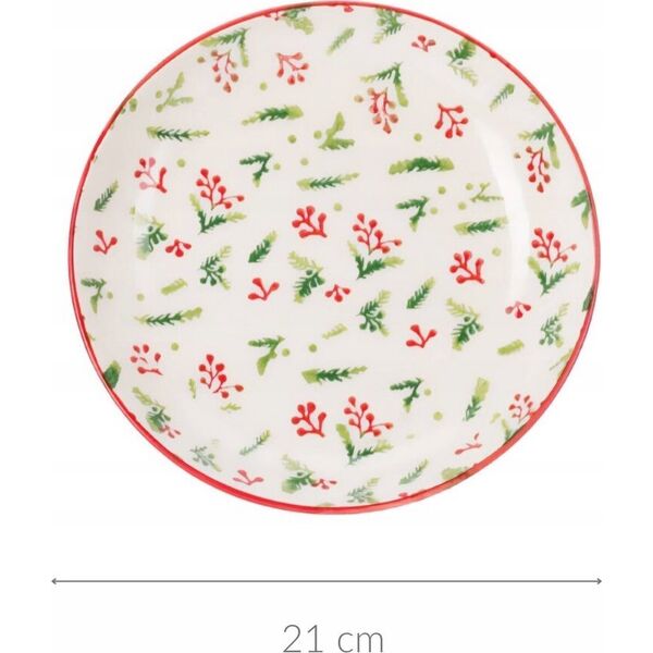 Home Styling Collection Świąteczny talerz głęboki z kamionki, Ø 21 cm
