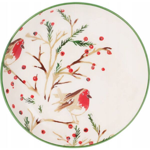 Home Styling Collection Świąteczny talerz głęboki z kamionki, Ø 21 cm