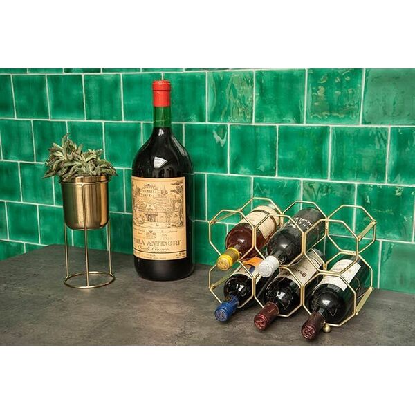 Present Time Stojak na wino HONEYCOMB, na 6 butelek, 31 x 22 x 16,5 cm
