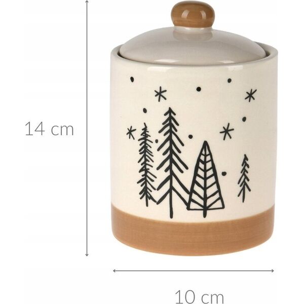 Home Styling Collection Słoik na ciasteczka z motywem choinek, Ø 10 x 14 cm