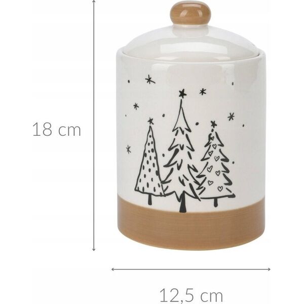 Home Styling Collection Słoik na ciasteczka z motywem choinek, Ø 12,5 x 18 cm
