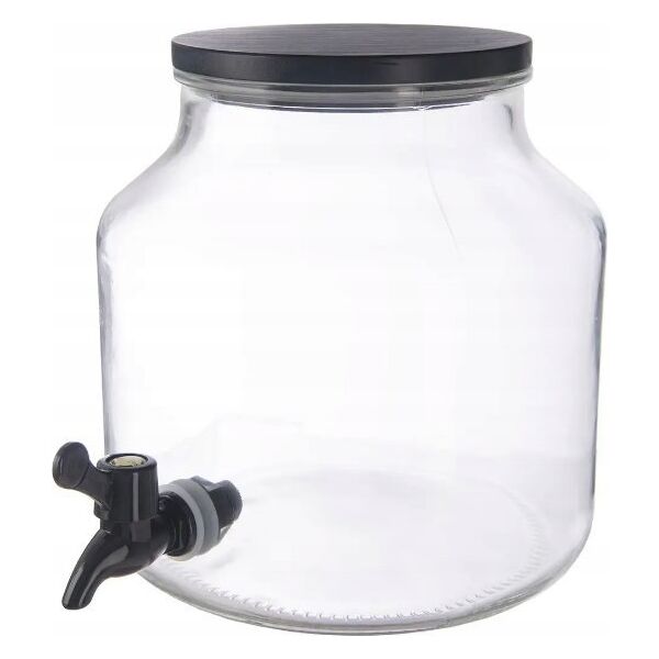 Home Styling Collection Słoik z kranikiem szklany z pokrywką z drewna sosnowego, 5,2 l
