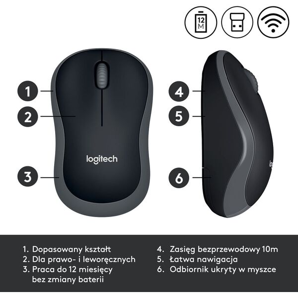 Logitech M185 Mouse Grey (910-002238) 401928 21109843