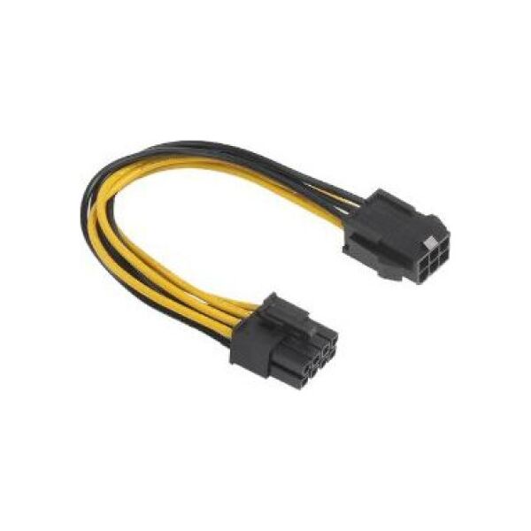 Akasa PCIe 6-pin - ATX/EPS 8-pin, 0.15m, Żółty (AKCB051)