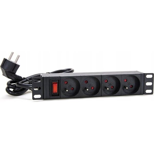 Πολύπριζο Alantec 10" 230V - 4 πρίζες (τύπου E - CEE 7/5), με διακόπτη LED, καλώδιο 1,8m CEE 7/7 599808 5901738554535