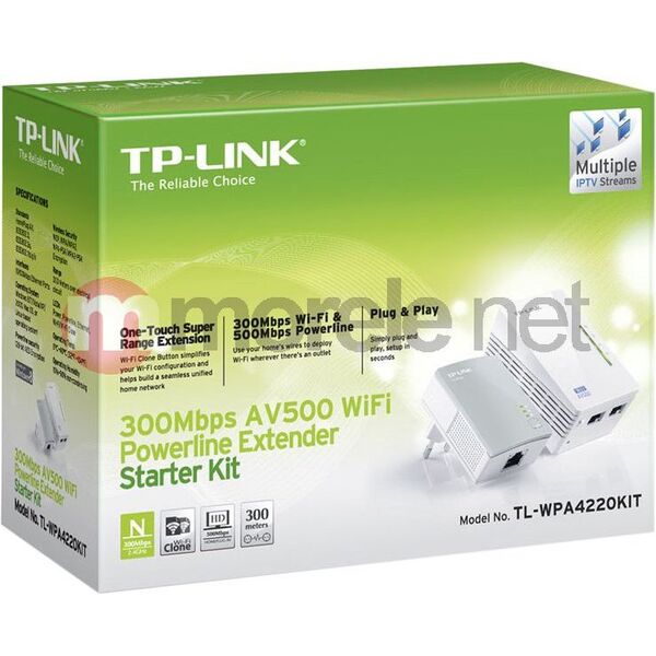 Προσαρμογέας powerline TP-Link TL-WPA4220 Starter Kit 608845 6935364032258