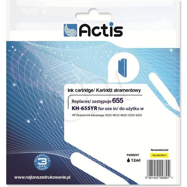 Μελάνι Actis KH-655YR (HP No. 655 CZ112AE) Κίτρινο 636004 5901443095897