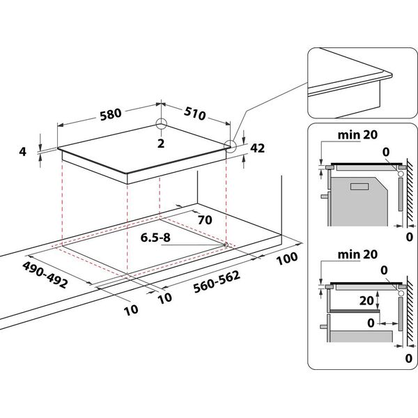 Πλάκα θέρμανσης Whirlpool AKT 8130 BA 691678 8003437830181