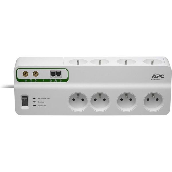 Πολύπριζο προστασίας από υπερτάσεις APC Performance 8 υποδοχές 2,7 m λευκό (PMF83VT-FR) 725078 731304313601
