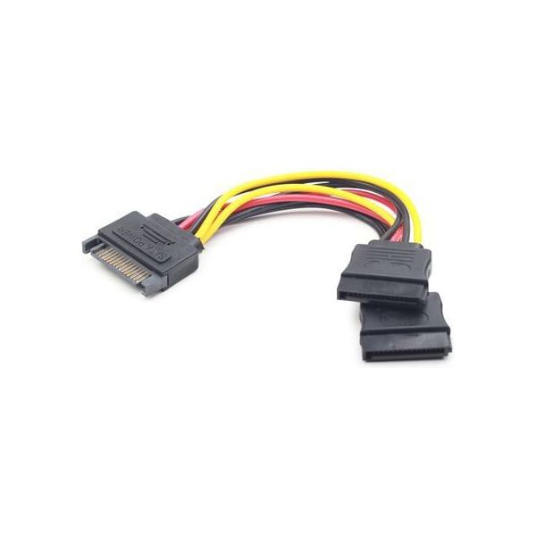 Gembird SATA 15 ακίδων - SATA 15 ακίδων x2, 0,15 μ., Πολύχρωμο (CC-SATAM2F-01) 777427 8716309086394