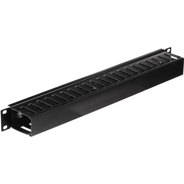 Καλωδιακό κανάλι NetRack 19"/1U με κάλυμμα Μαύρο (119-001-010-004) 751336 5908268777779