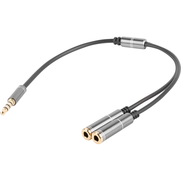 Genesis Jack 3,5mm - Jack 3,5mm x2 καλώδιο 0,2m ασημί (NKA-0729) 816682 5901969402162
