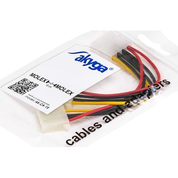 Akyga Molex - Molex x2, 0,15m, Πολύχρωμο (AK-CA-15) 860868 5901720131379