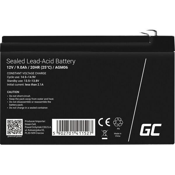 Μπαταρία Green Cell 12V/9Ah (AGM06) 866142 5902701411527