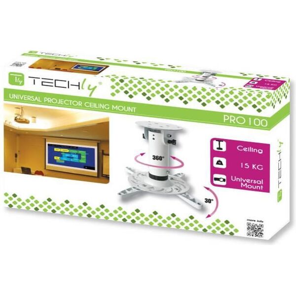 Uchwyt do projektorów Techly Sufitowy Biały (022274)