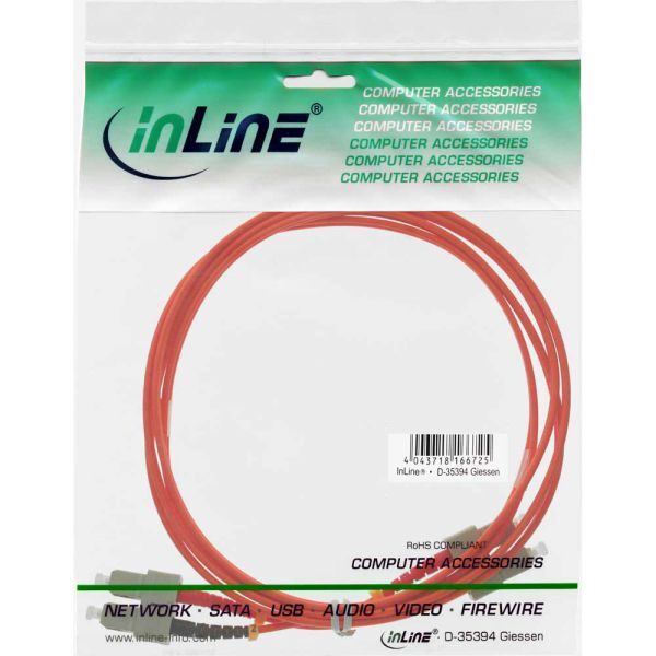 Καλώδιο εμπλάστρου οπτικών ινών InLine SC/SC, 50/125 μm, OM2, 0,5 m (83555) 873694 4043718072880