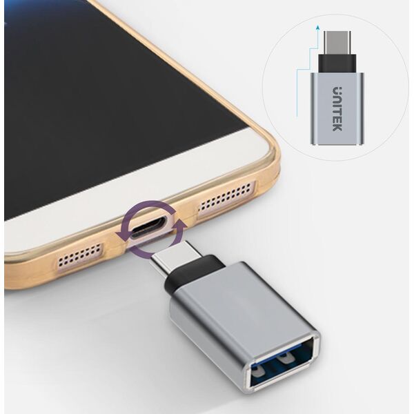Unitek USB-C - Προσαρμογέας USB Ασημί (Y-A025CGY) 1053732 4894160021267