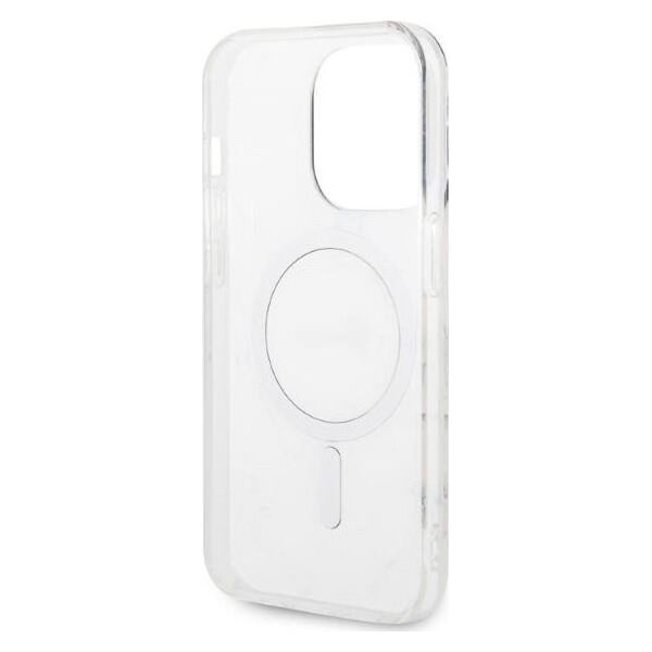 Ładowarka Guess Zestaw Guess etui + ładowarka bezprzewodowa GUBPP14LHMEACSH Apple iPhone 14 Pro biały/white hard case Marble MagSafe
