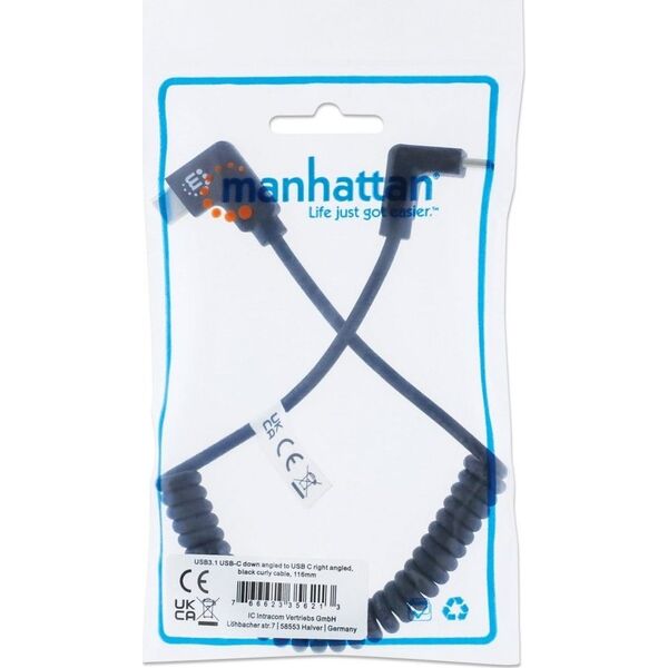 Kabel USB Manhattan USB-C - USB-C Czarny (356213)