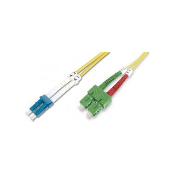 Digitus DIGITUS Professional - Patch- Cable - SC/APC Single mode (M) to LC/UPC Single mode (M) - 1 m - glass fiber - 9 / 125 Micron - OS2 - booted, halogen free