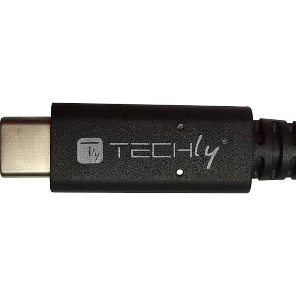 Kabel USB Techly USB-C - USB-C 0.8 m Czarny (ICOC MUSB40-CMCM08)