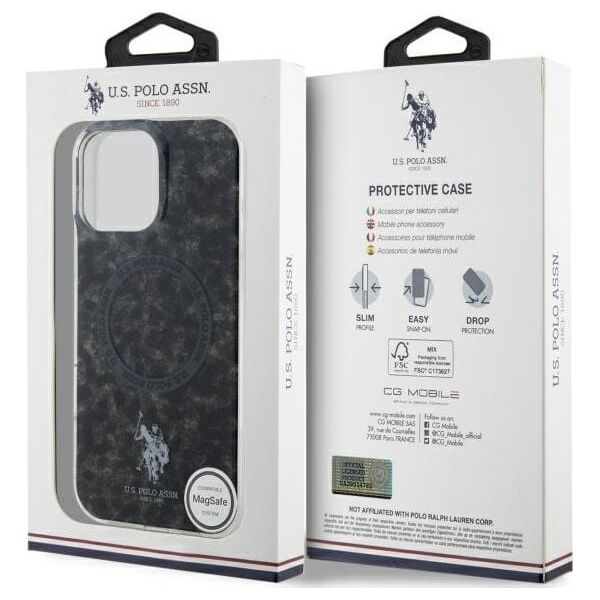 U.S. Polo Assn US Polo USHMP16XHOCLDPK iPhone 16 Pro Max 6.9" czarny/black IML Ring MagSafe