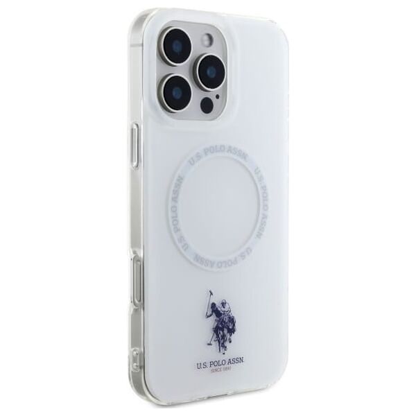 U.S. Polo Assn US Polo USHMP16XHOCLDPW iPhone 16 Pro Max 6.9" biały/white IML Ring MagSafe