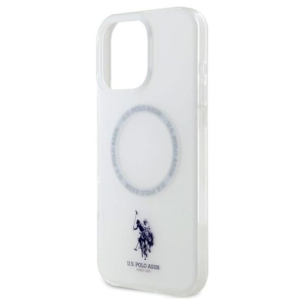U.S. Polo Assn US Polo USHMP16XHOCLDPW iPhone 16 Pro Max 6.9" biały/white IML Ring MagSafe