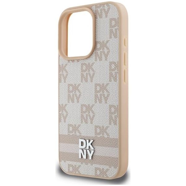 DKNY DKNY DKHCP16LPCPTSSP iPhone 16 Pro 6.3" różowy/pink hardcase Checkered Pattern & Printed Stripes