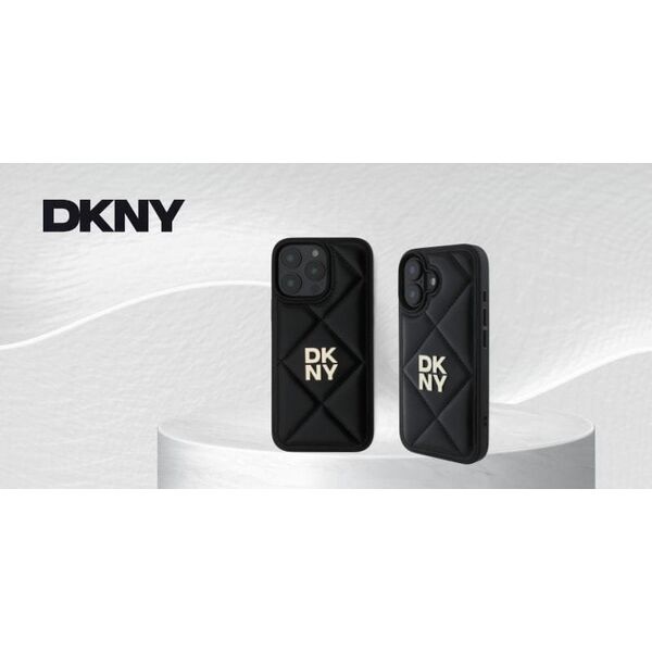DKNY DKNY DKHCP16LPQDSLK iPhone 16 Pro 6.3" czarny/black Quilted Stack Logo