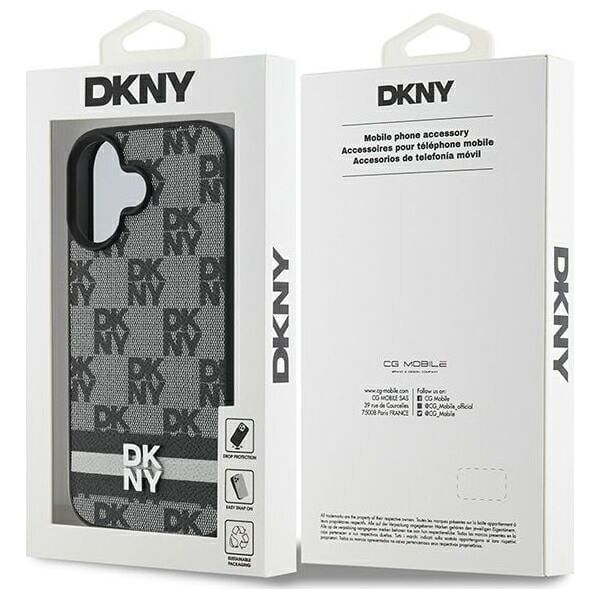 DKNY DKNY DKHCP16SPCPTSSK iPhone 16 6.1" 6.1" czarny/black hardcase Checkered Pattern & Printed Stripes
