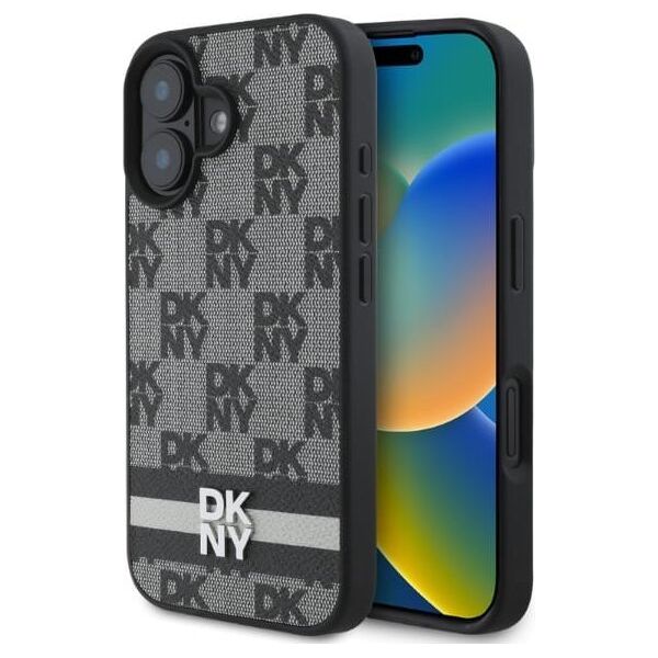 DKNY DKNY DKHCP16SPCPTSSK iPhone 16 6.1" 6.1" czarny/black hardcase Checkered Pattern & Printed Stripes