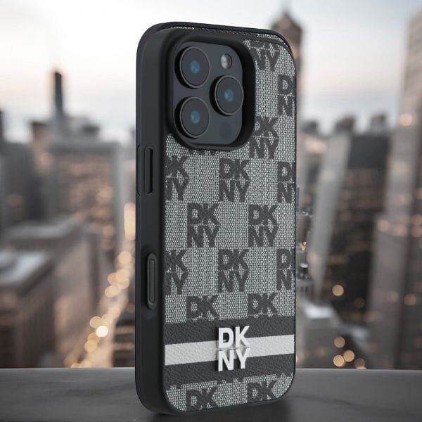 DKNY DKNY DKHCP16LPCPTSSK iPhone 16 Pro 6.3"  czarny/black hardcase Checkered Pattern & Printed Stripes