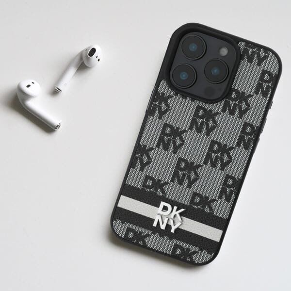 DKNY DKNY DKHCP16LPCPTSSK iPhone 16 Pro 6.3"  czarny/black hardcase Checkered Pattern & Printed Stripes