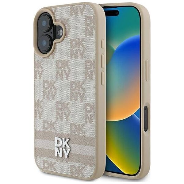 DKNY DKNY DKHCP16SPCPTSSP iPhone 16 6.1" różowy/pink hardcase Checkered Pattern & Printed Stripes